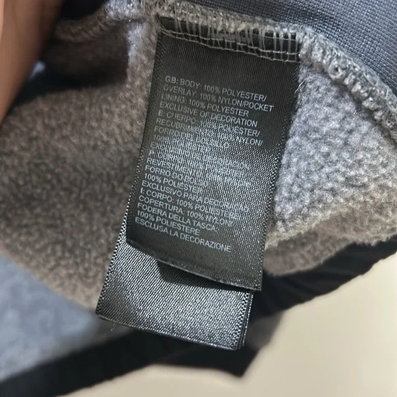 THE NORTH FACE YOUNG FLEECE JACKETGREY BLACK FULL ZIP UP Sz XL(18-20)